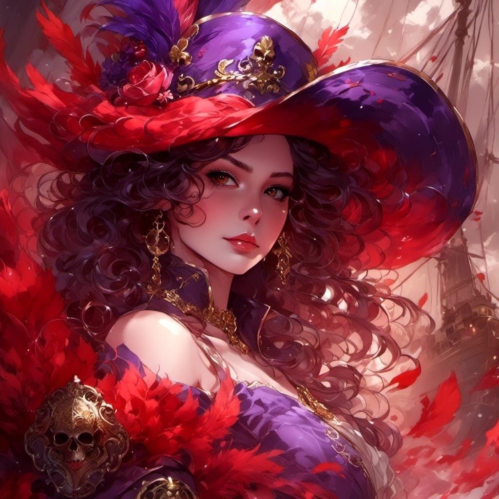 Disney Pirate Portrait in Anime Style