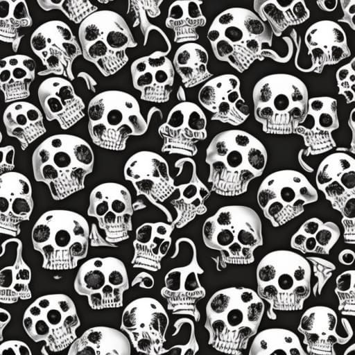 Repeating Skull Pattern in Digital Art