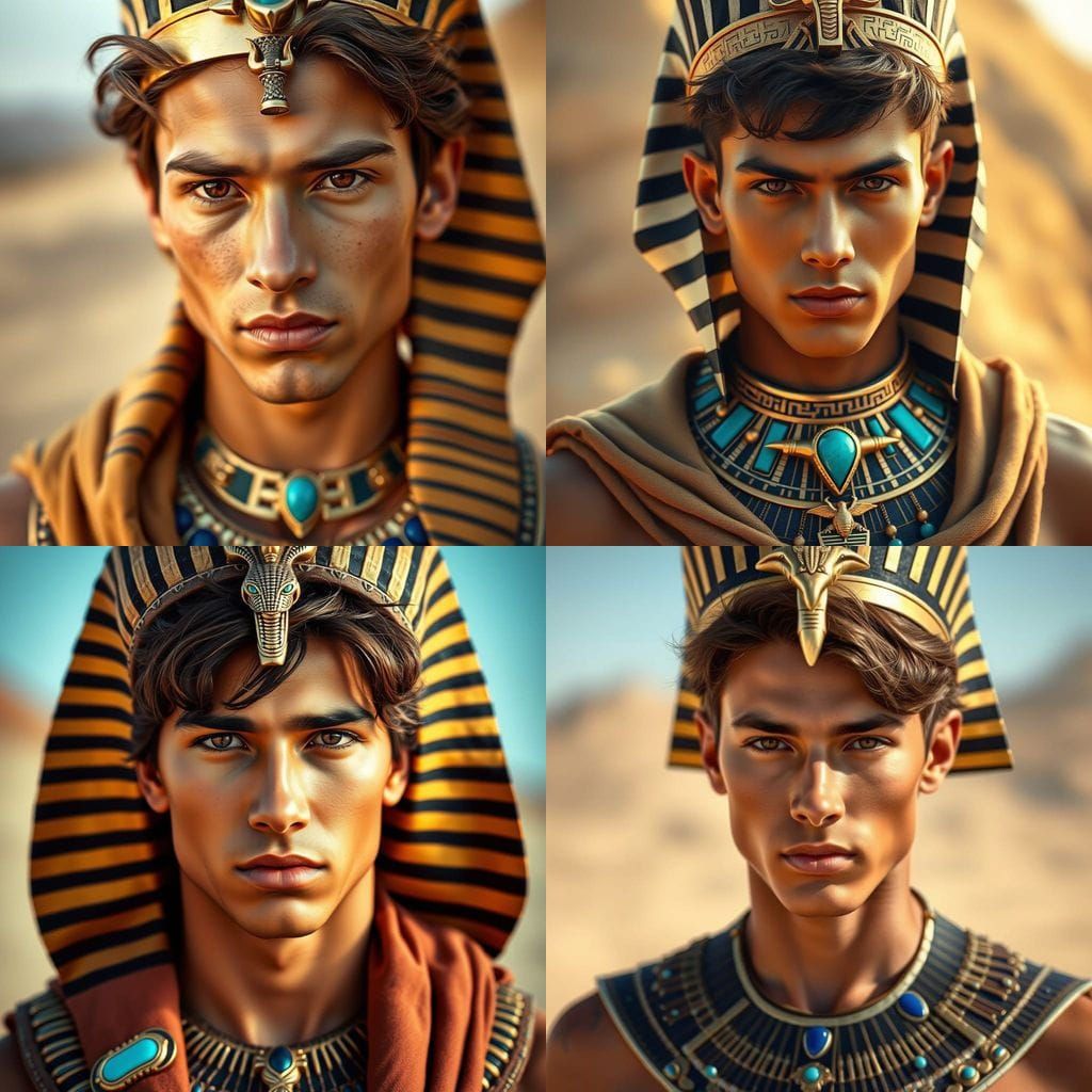 Portrait of a Beautiful Man with Sculpted Features