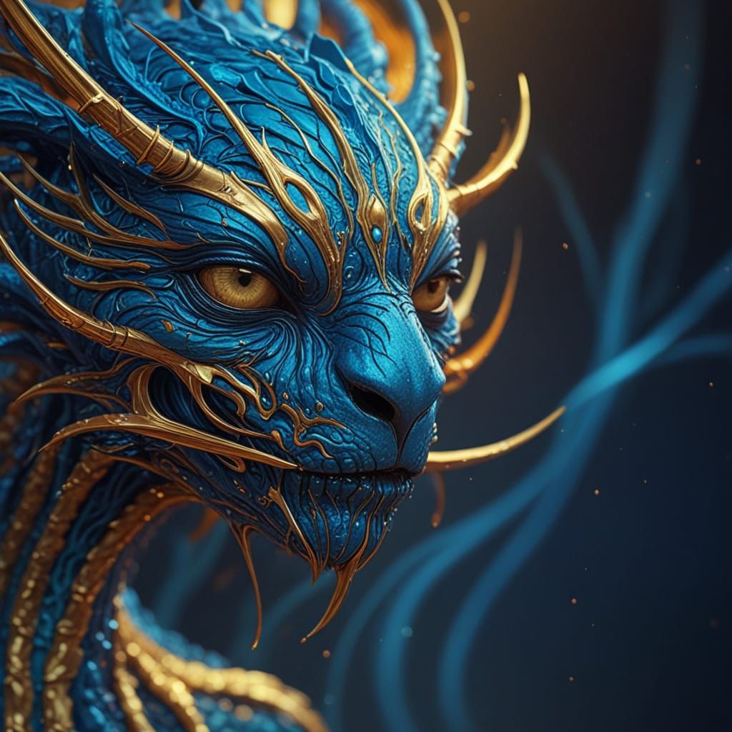 Surreal Blue Creature in Dreamlike Digital Art