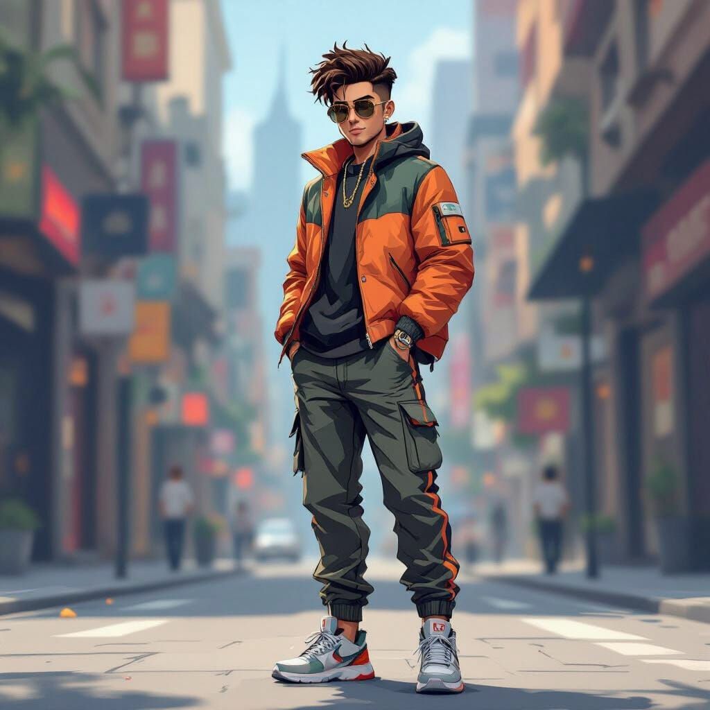 Adonis in Modern Cartoon Style