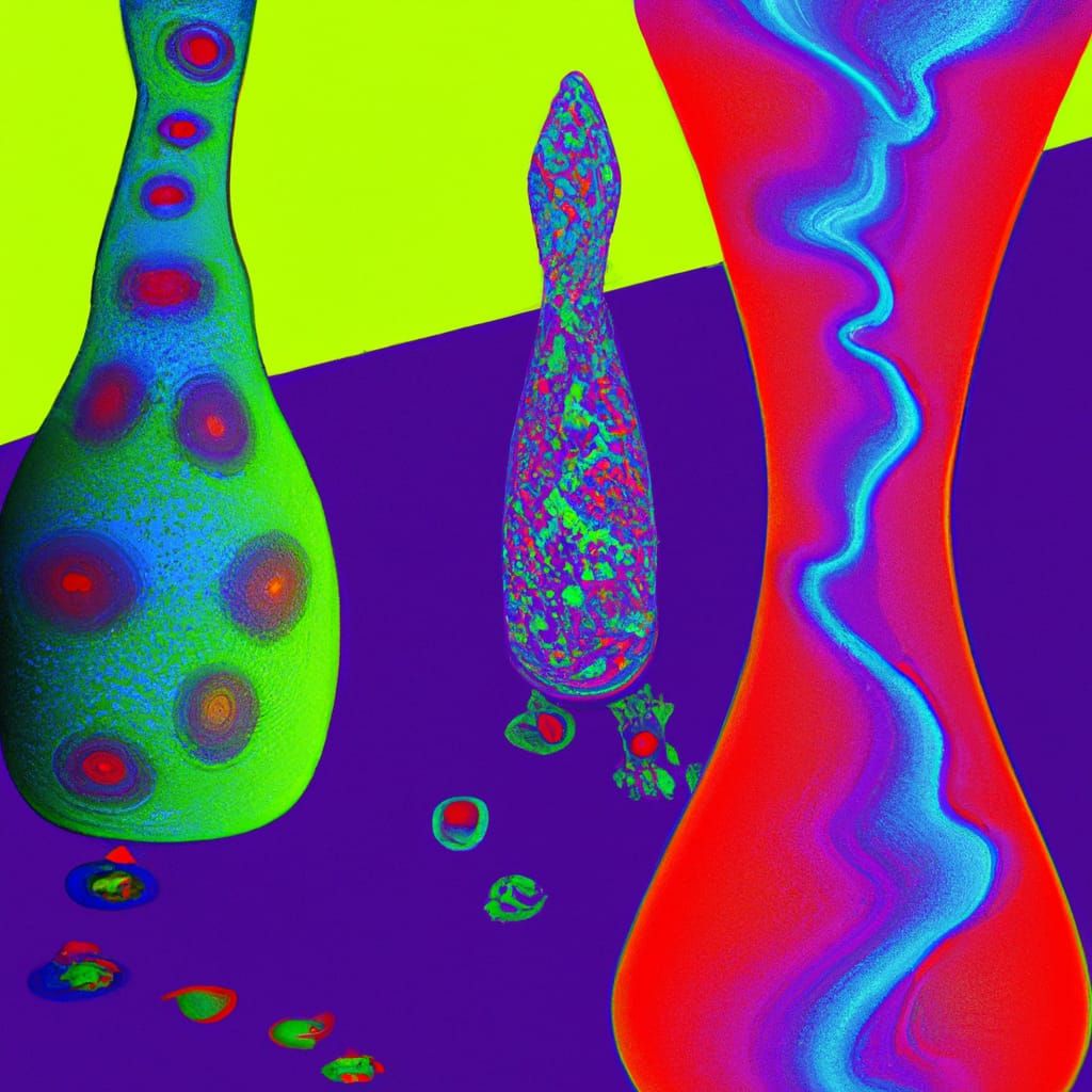 Psychedelic Lava Lamps with Abstract Fractal Design