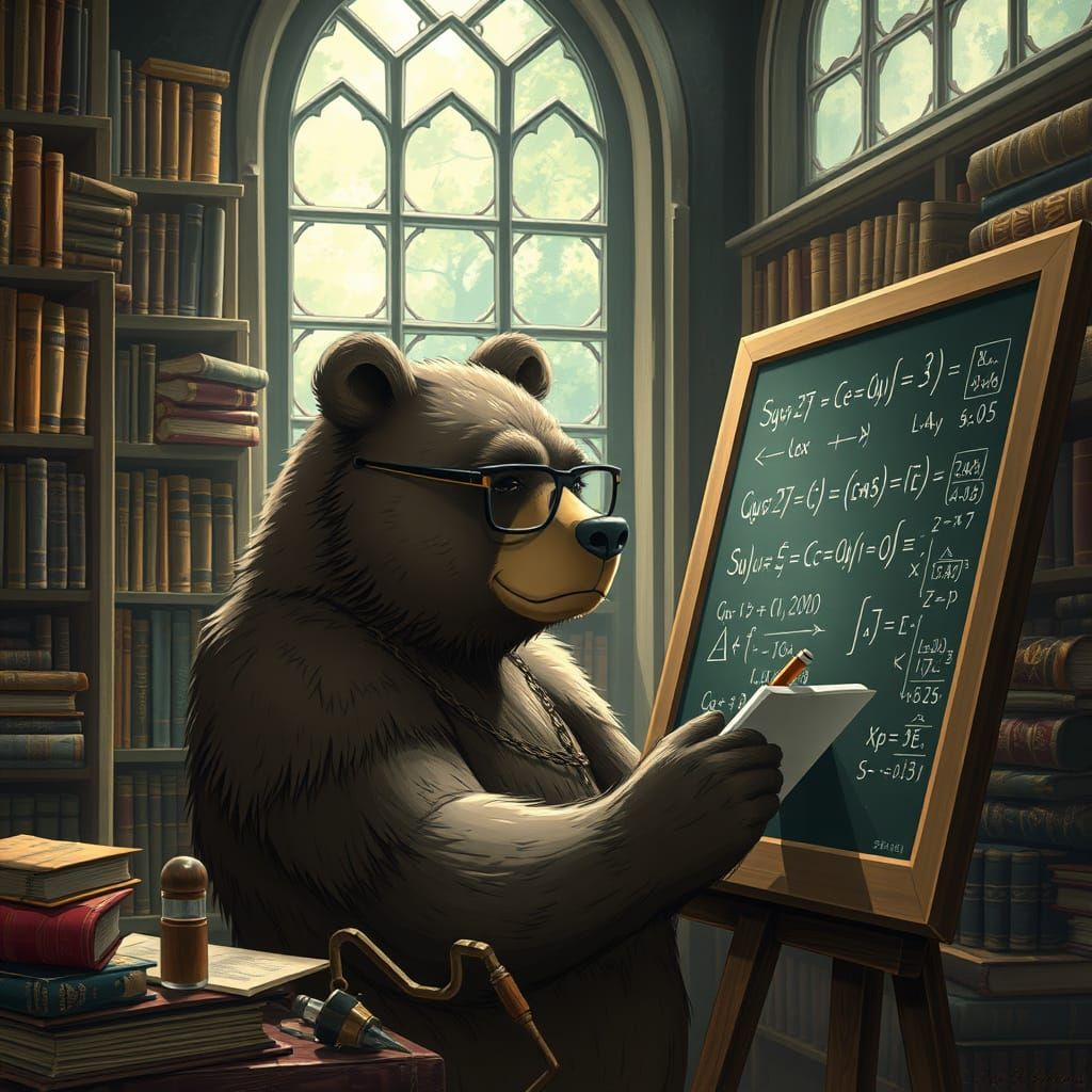 Hyper-Intelligent Bear Studying Quantum Physics