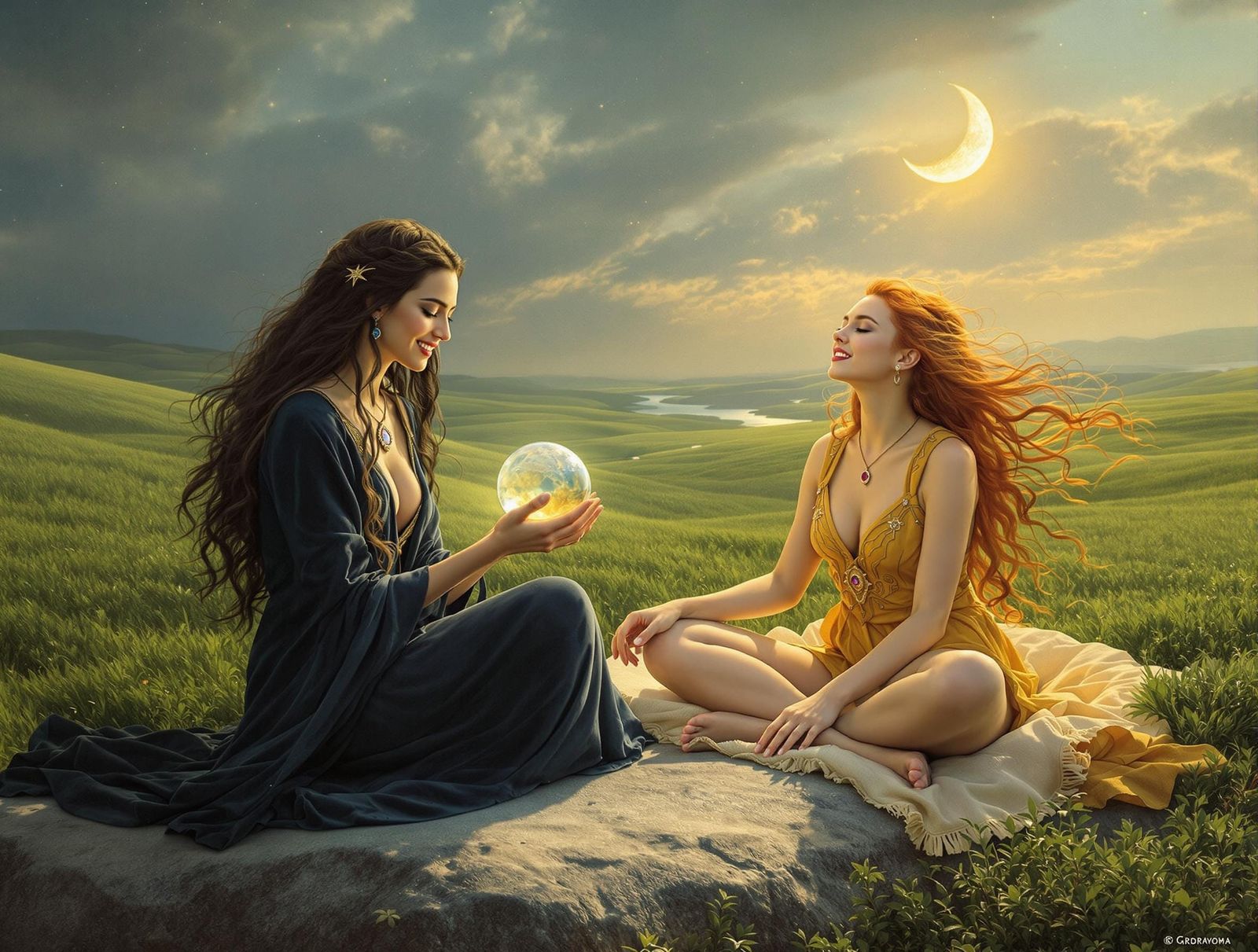 Norse Goddesses in Hyper-Realistic Oil Painting