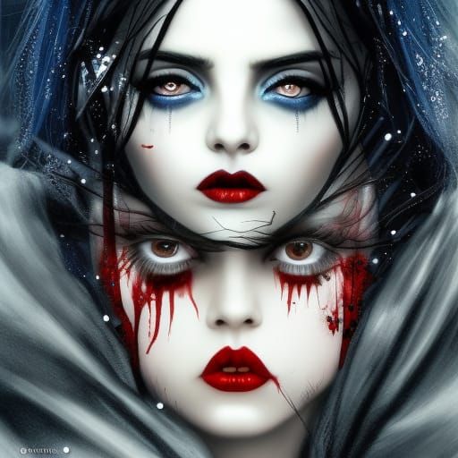 Gothic Zombie Woman in Moulin Rouge Style