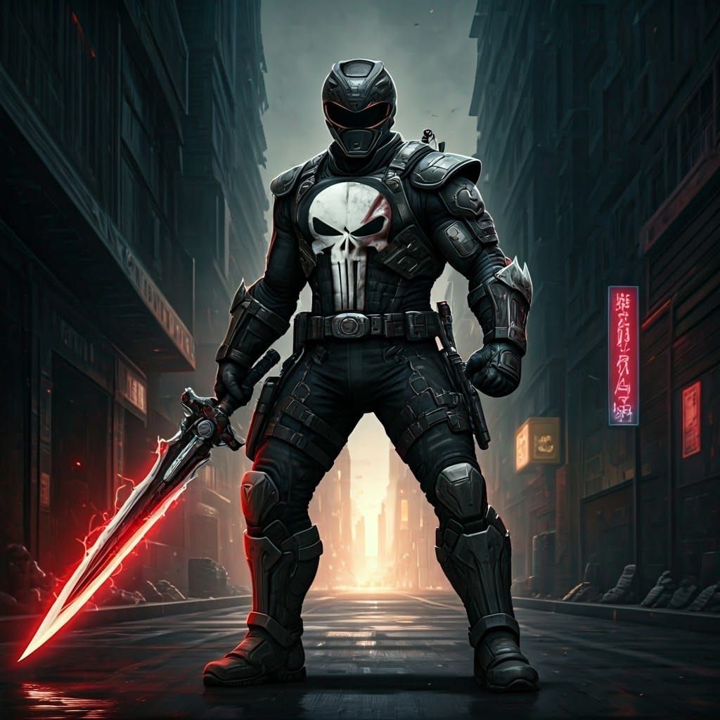 Punisher Power Ranger with Dark Energy Sword