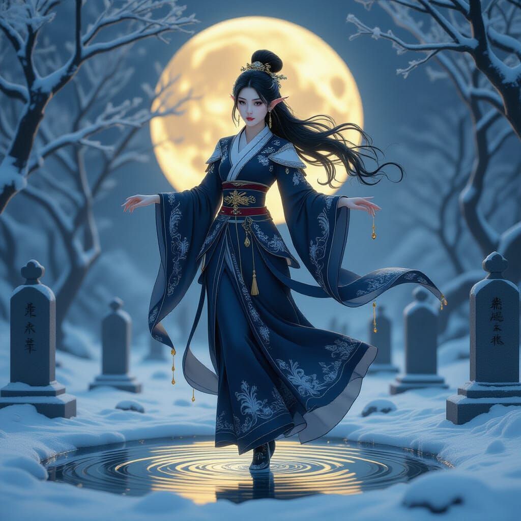 Ethereal Elf Flight in Liquid Gold, Abstract Sculpture