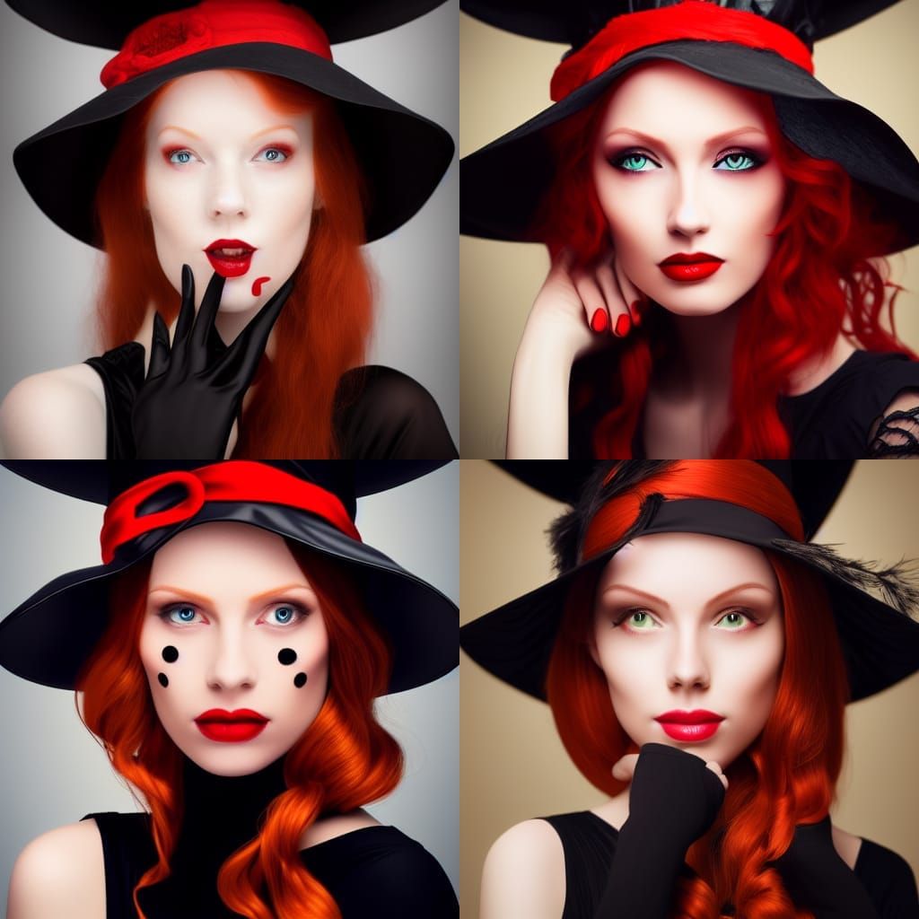 Hopeful Red-Headed Witch with Glowing Eyes