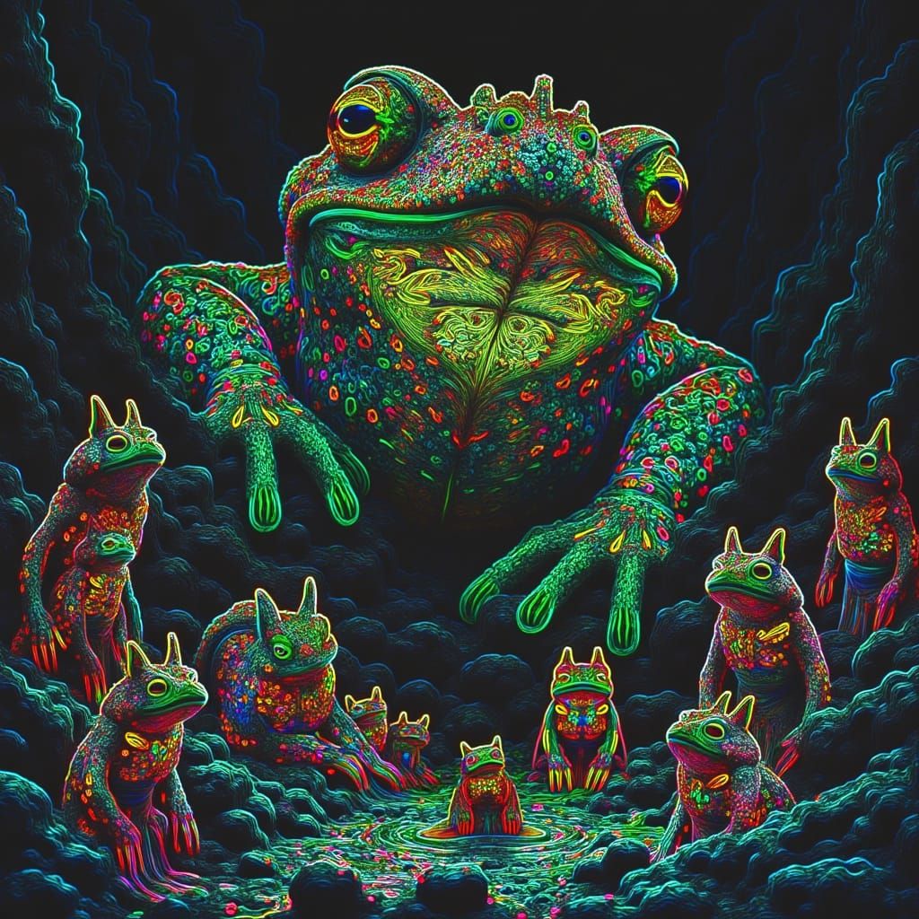 Toad Wedding in the Style of Henri Matisse