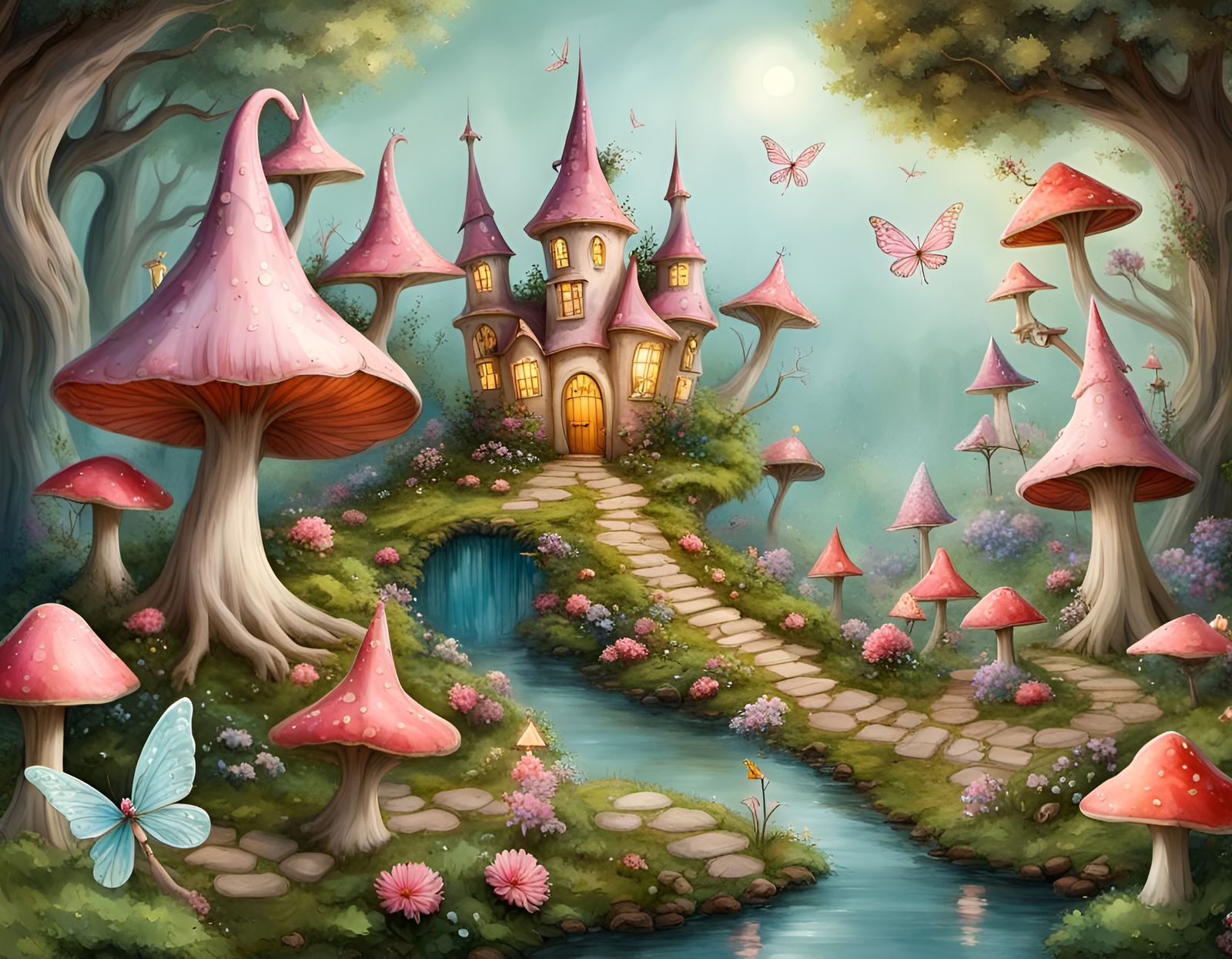 Whimsical Fairy Wonderland Scene