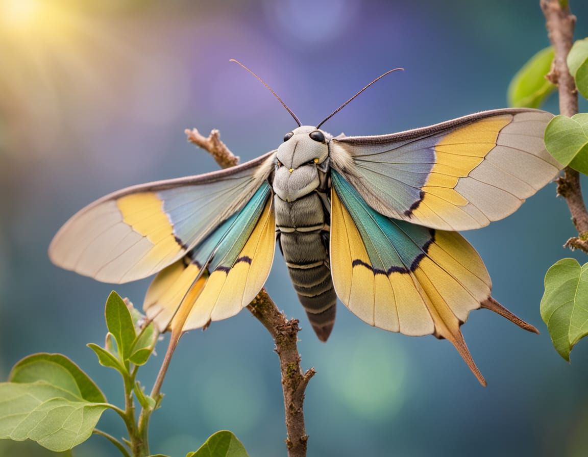 Poplar Hawk Moth Macro Photography in Digital Art