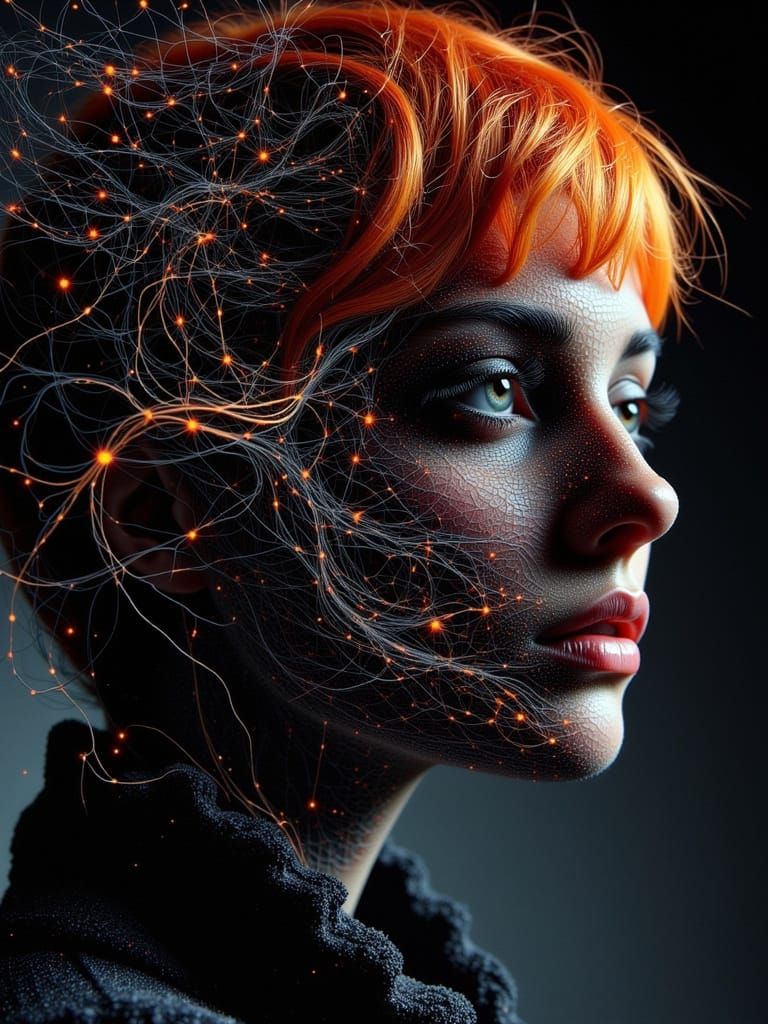 Surreal Gothic Portrait of Melancholic Woman