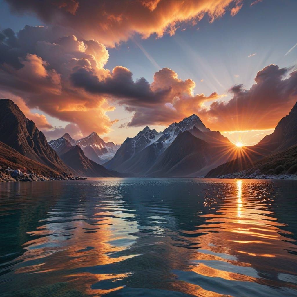 Sunset Serenade Over Majestic Ocean