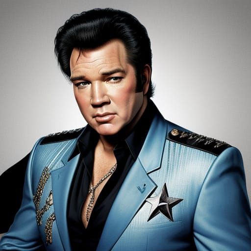 A child mashup of Elvis and William Shatner