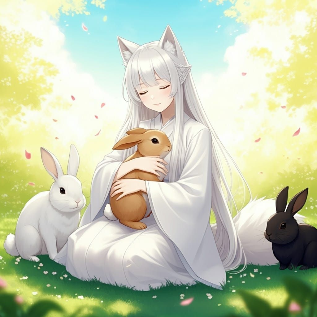 Wolfie with Misty, Joanna and Moon