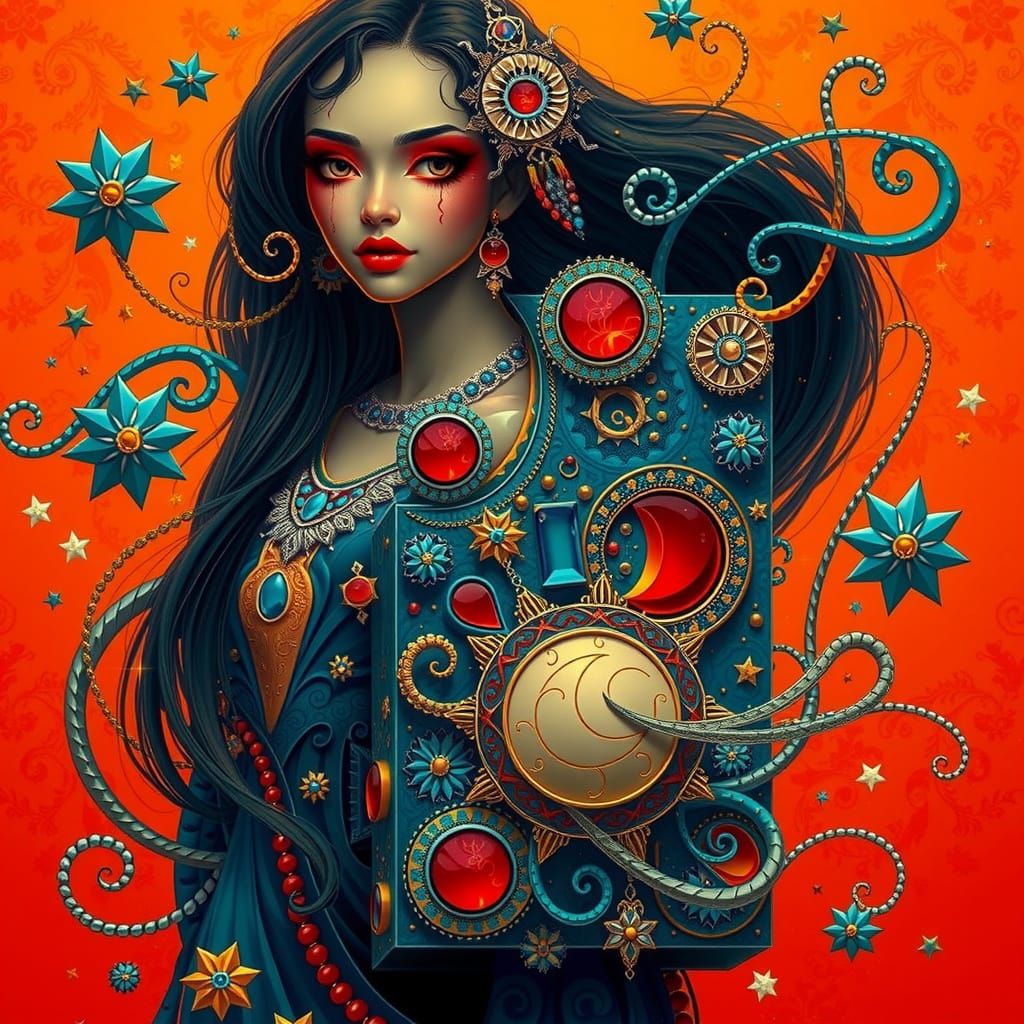 Photorealistic Silver Nautilus Curves Under Starry Night