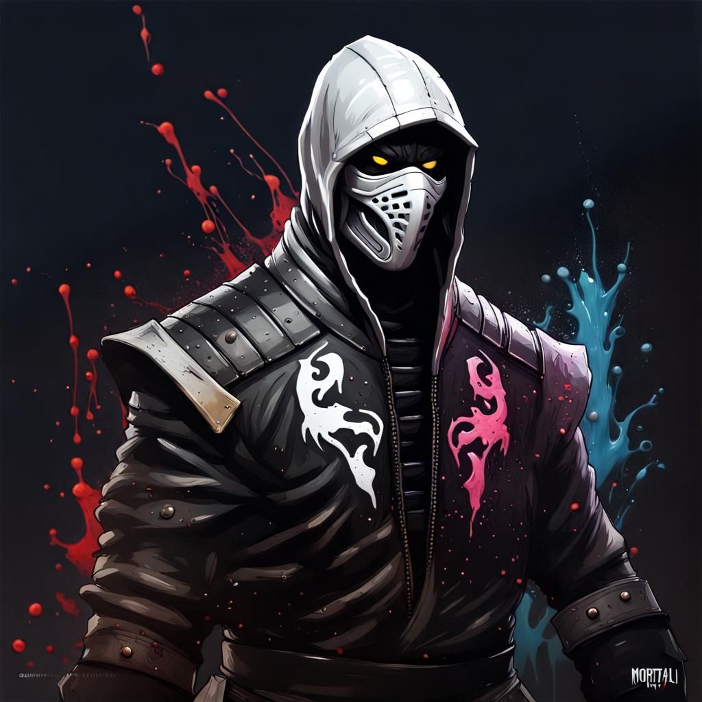 White Noob Saibot Graffiti Art