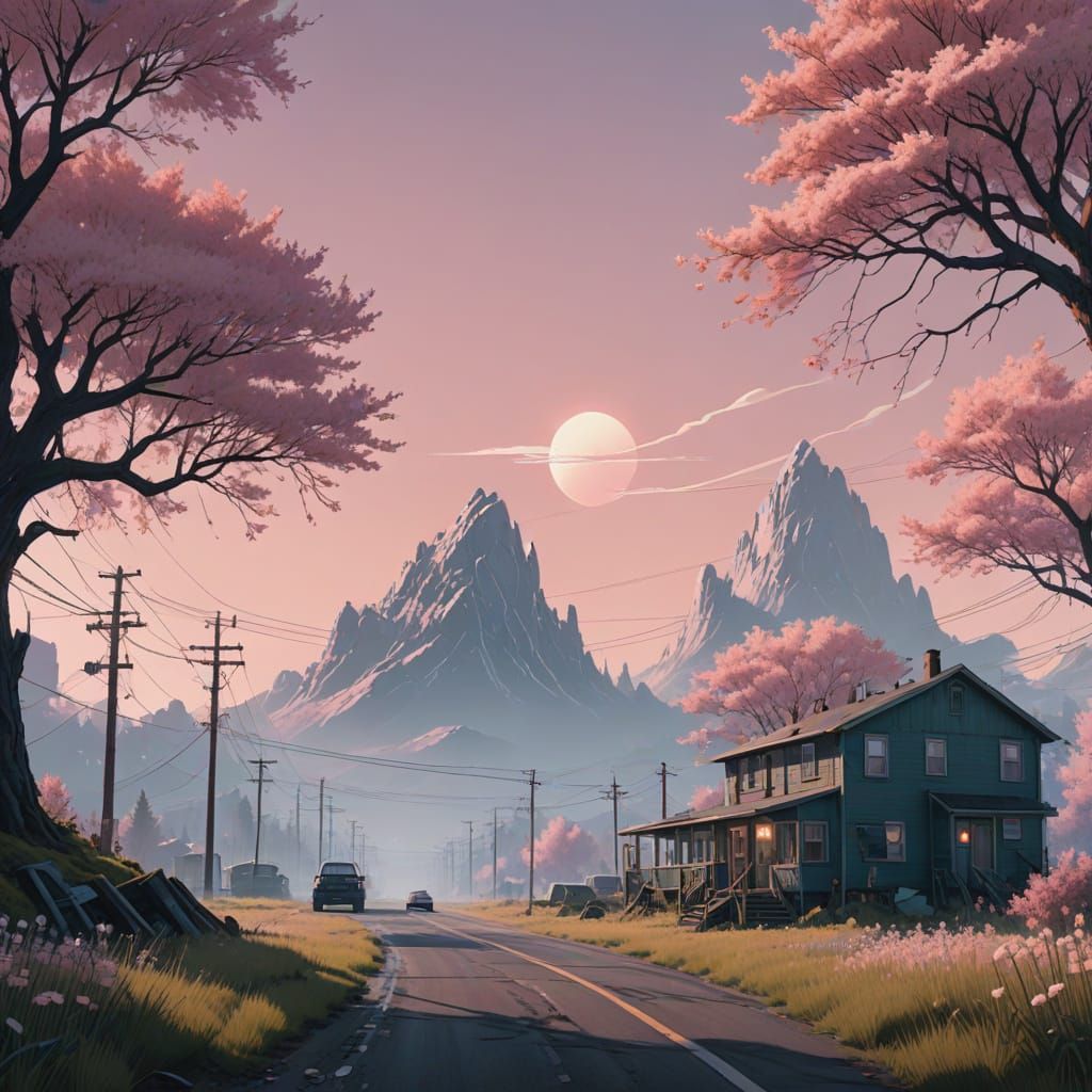 Ethereal Serenity in Pastel Hues with Delicate Flowers