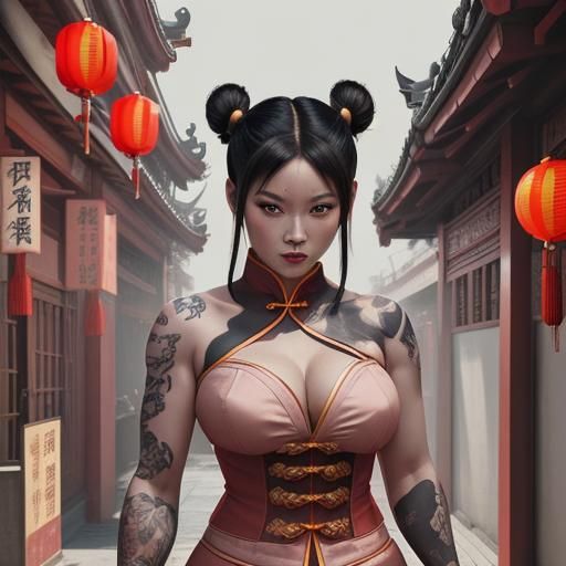 Sinister Chun Li in Steampunk Chinese Setting