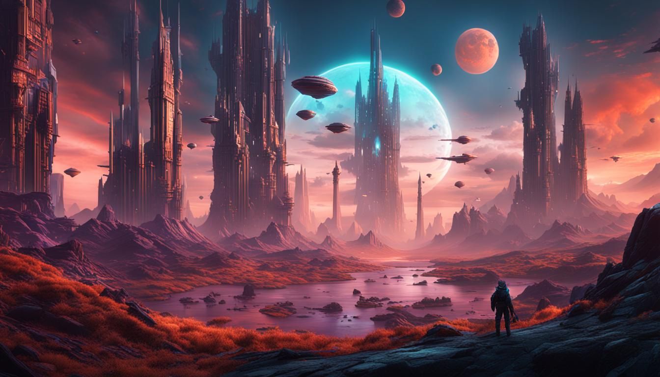 Fantastical Futuristic Realm in Deep Color