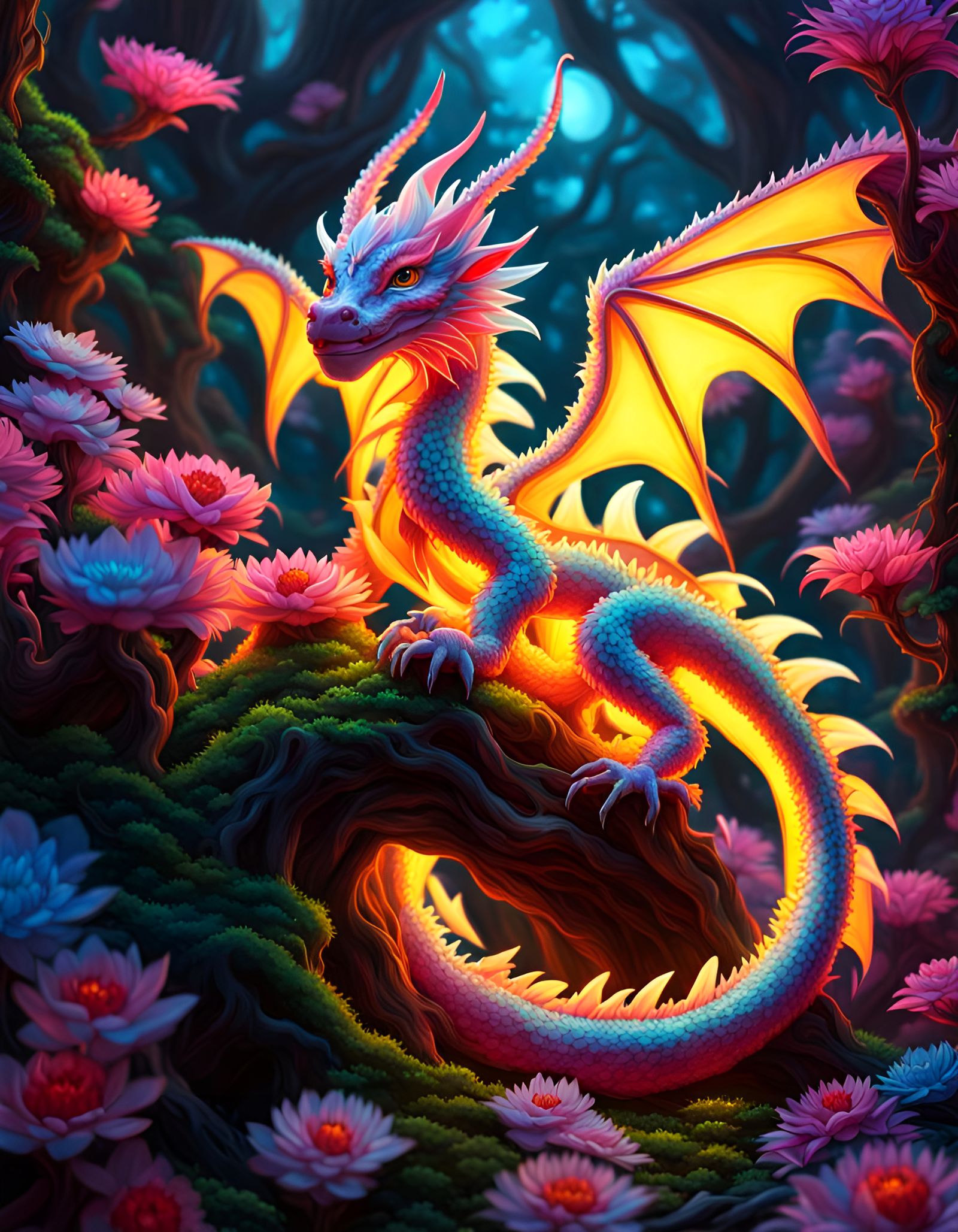 Anime Neon Dragon