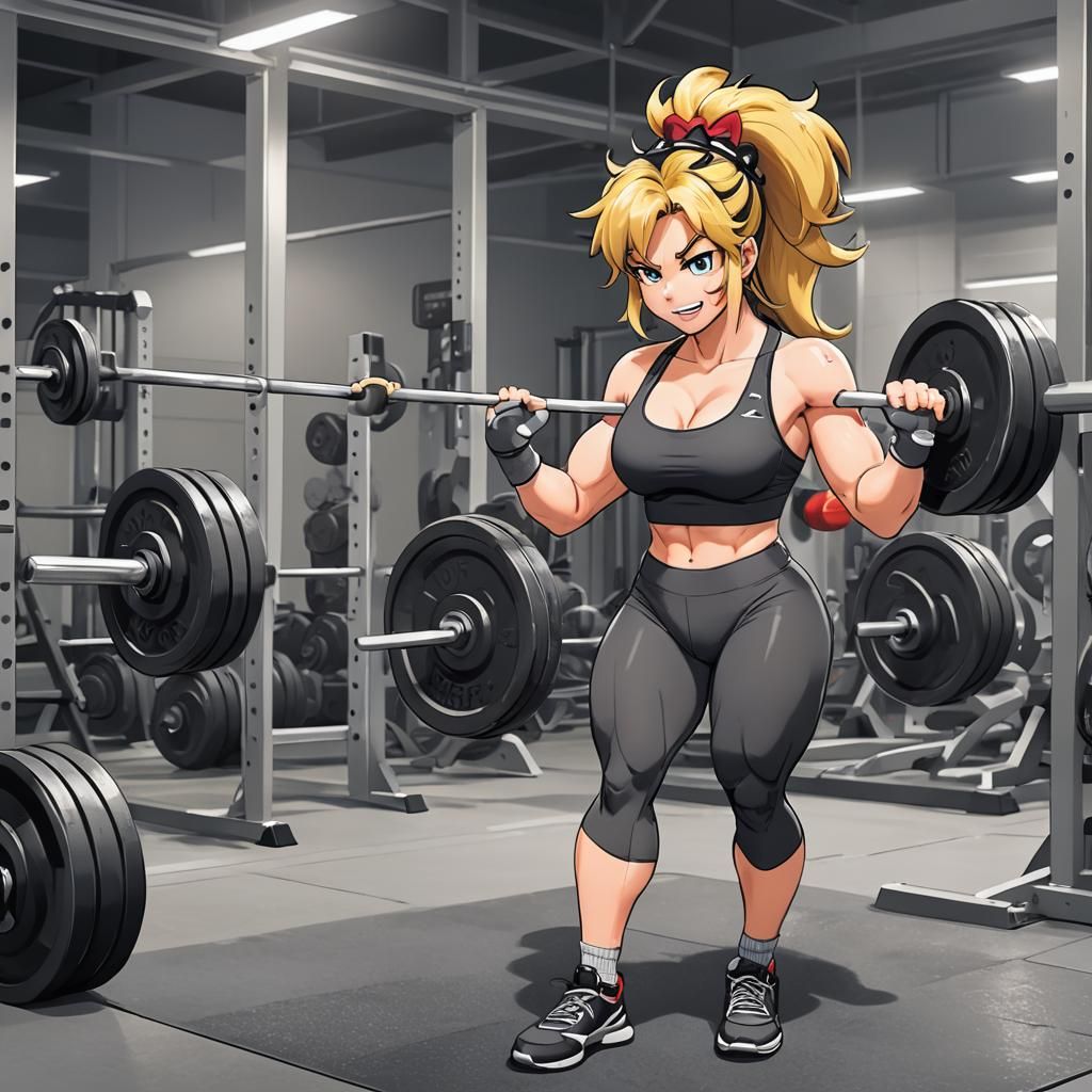 Bowsette Deadlifts at the Gym: Anime Style
