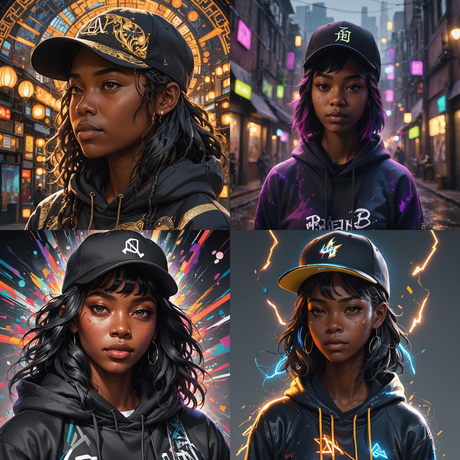 Hyperdetailed Portrait of Girl in Hoodie, Artstation Style