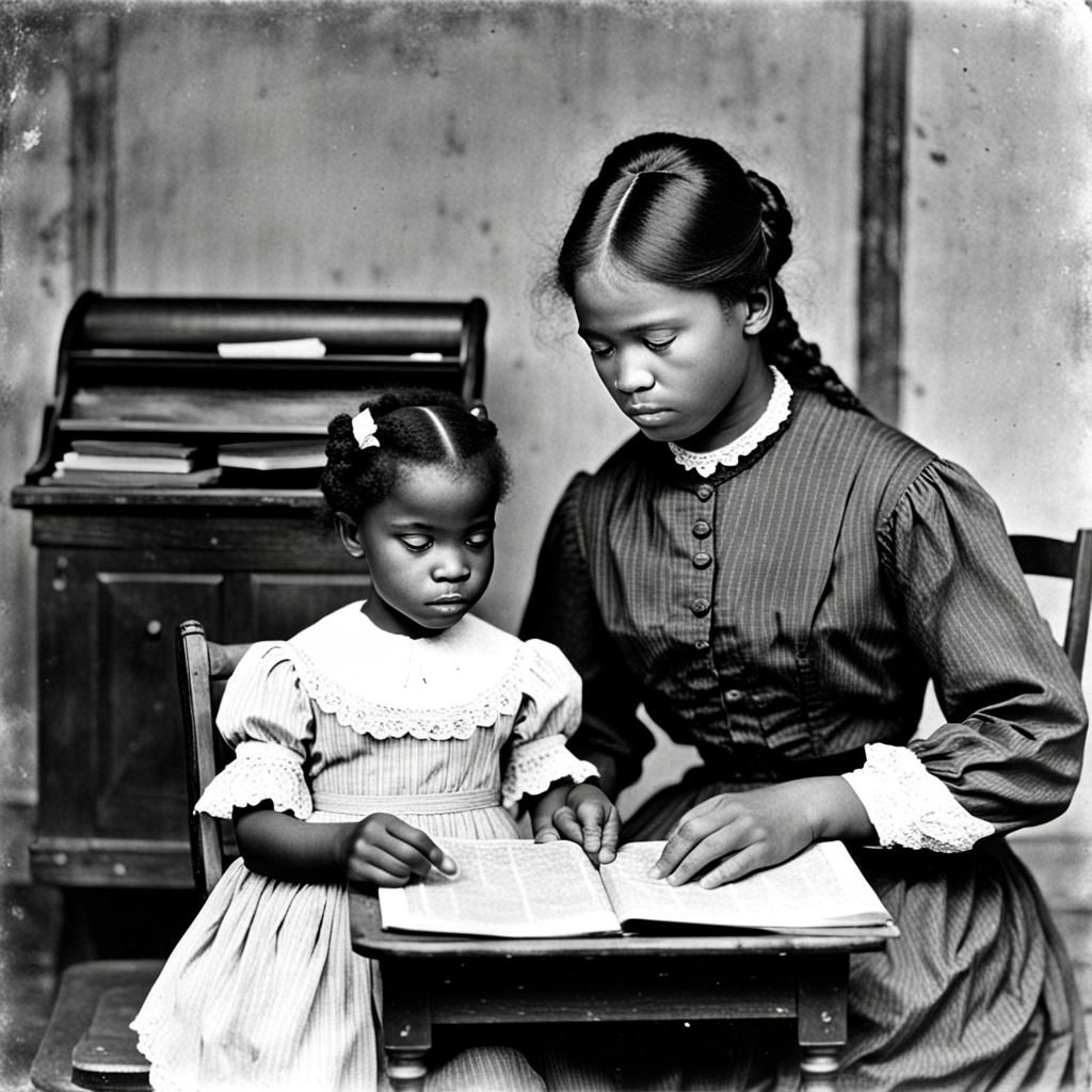 Daughter Teaching Mother to Read, Alabama, 1890