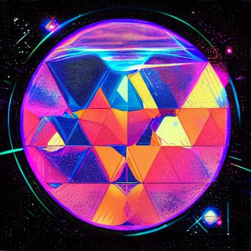 Qbert in Holographic Astral Cosmic Art Style