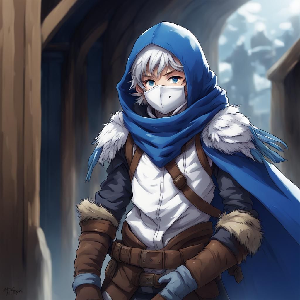 Halfling Rogue with Helmet in Anime Style