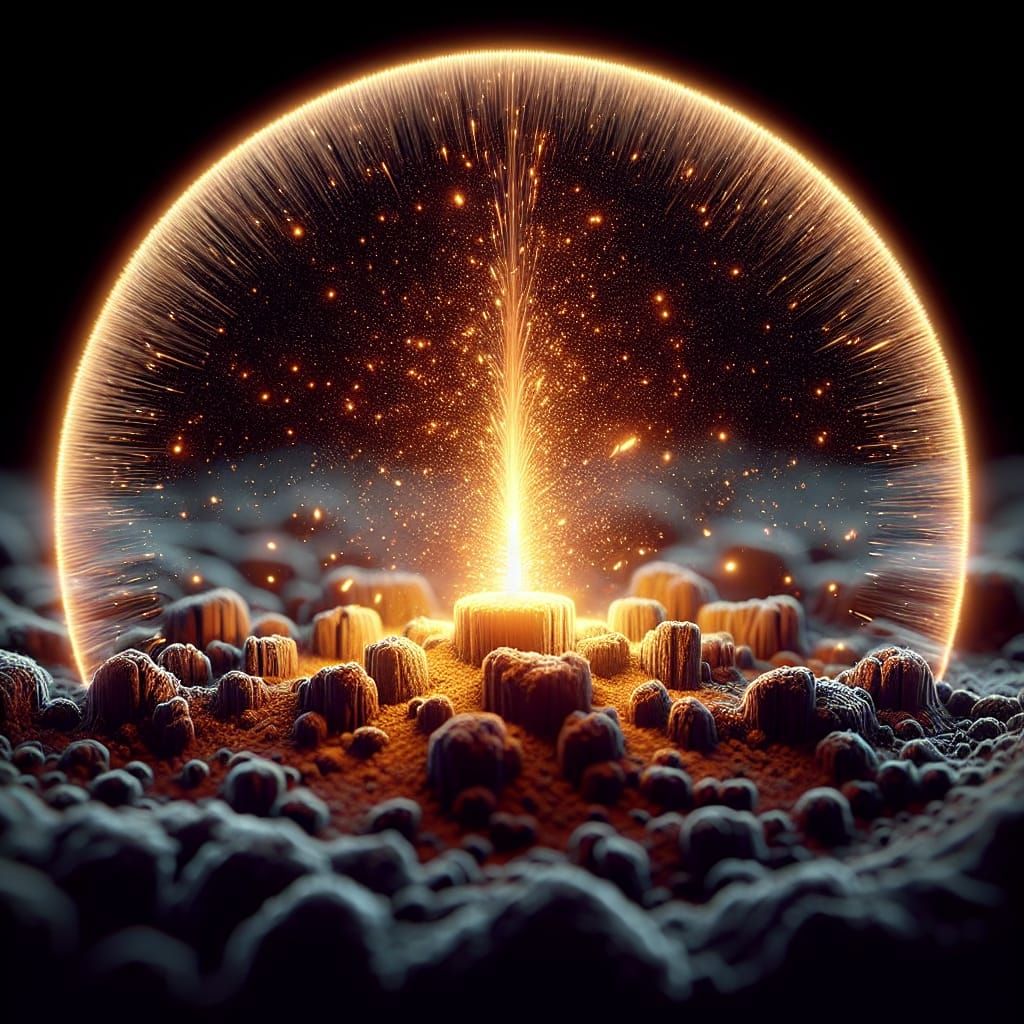 Magnified View of a Spark Forming