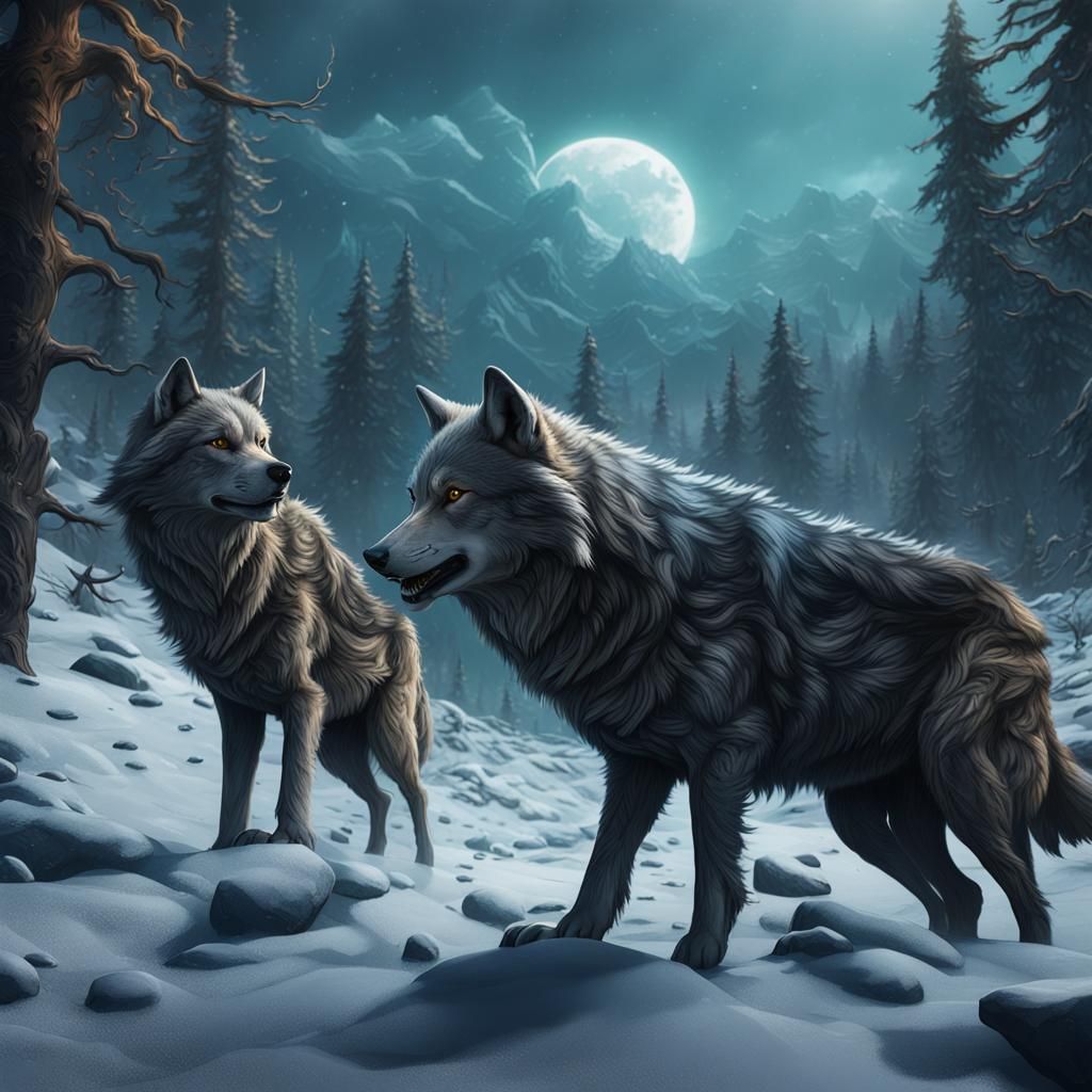 Wolves in Detailed Fantasy Concept Art