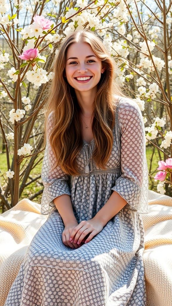 Girl Gazing at Sausage in Summer Dress