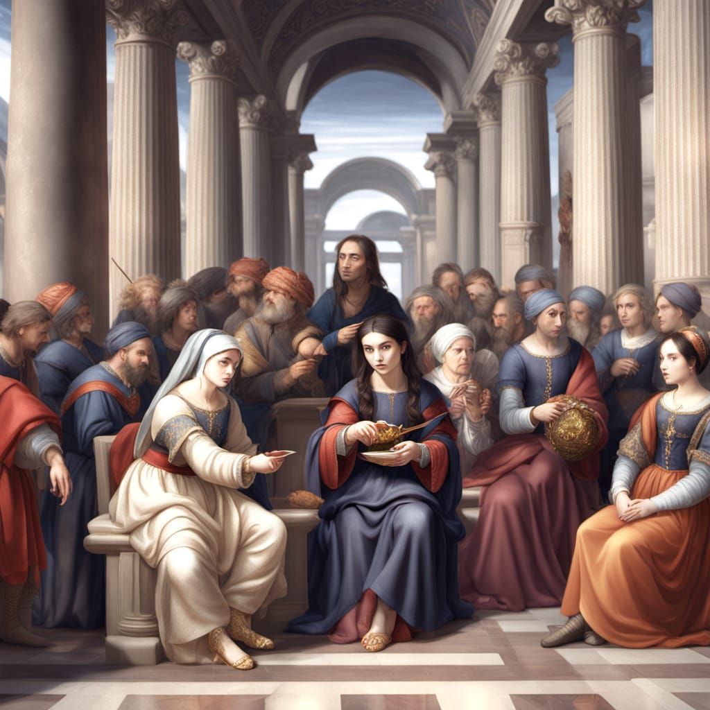 Elegant Renaissance Princess in a Fantastical Setting