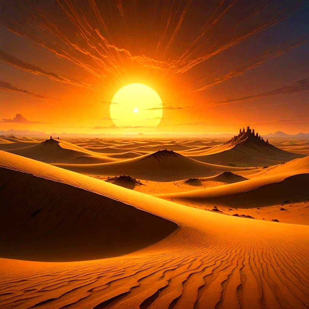 Vibrant Desert Landscape in Epic Cinematic Style