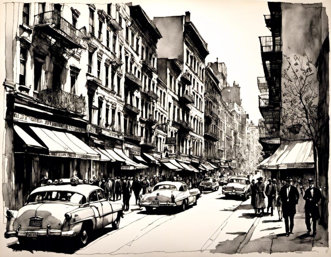 Ominous Cops and Robbers in Surreal Autochrome Style