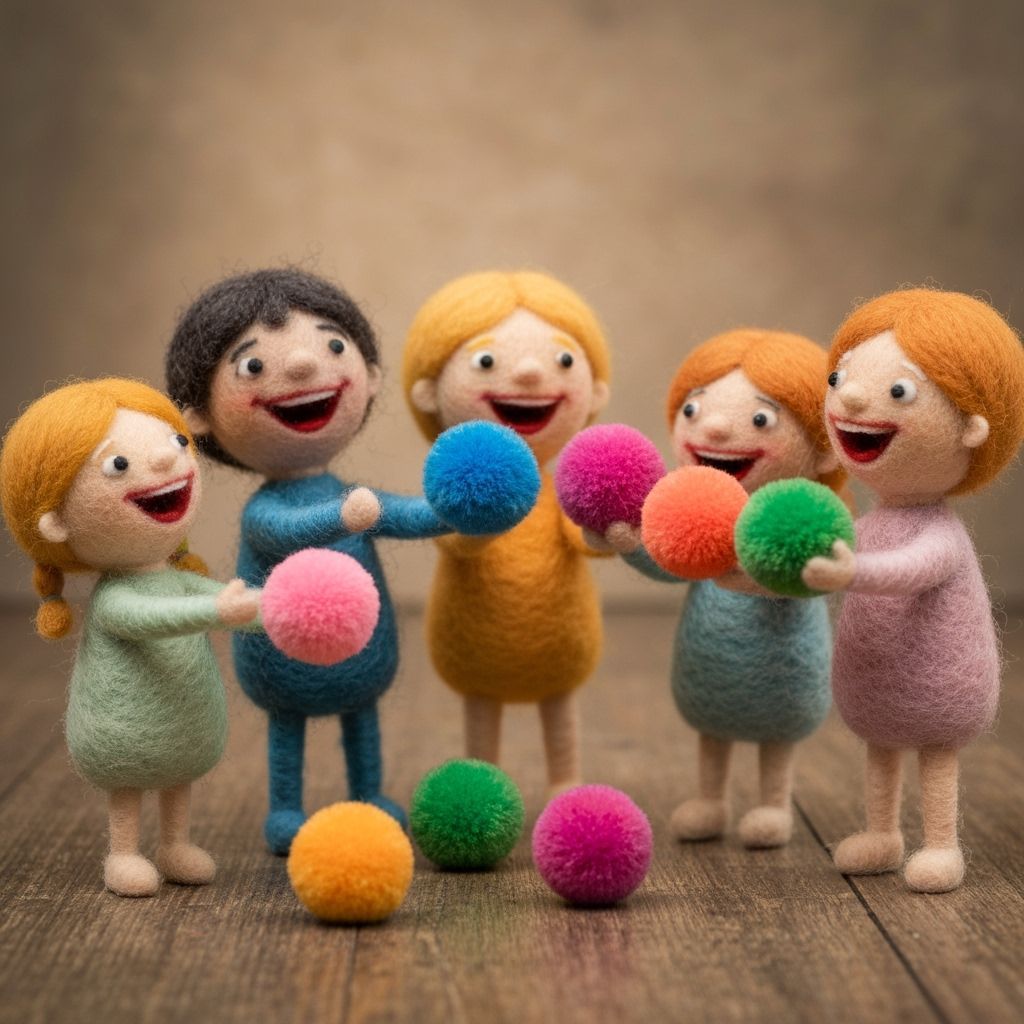 Whimsical Wool Children Play Pom Pom Ball