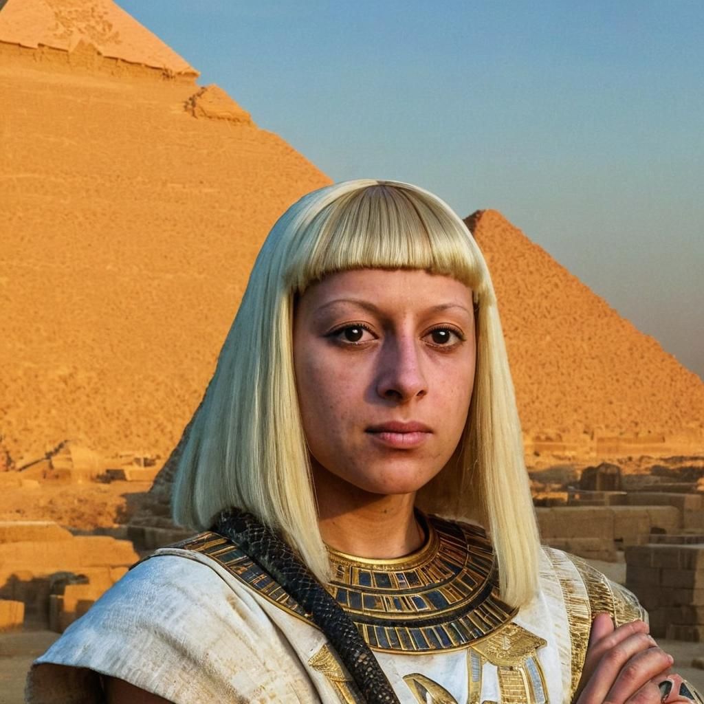 Cleopatra Portrait with Snake, Inspired by Alma-Tadema