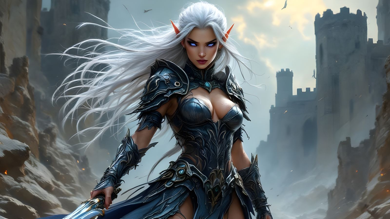 Elf Warrior Princess in Blasted Wasteland