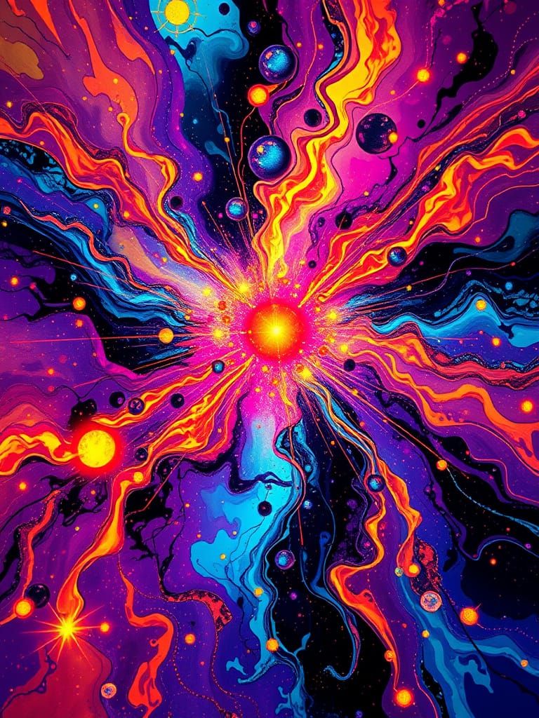 Bioluminescent Celestial Art in 8K 3D Render