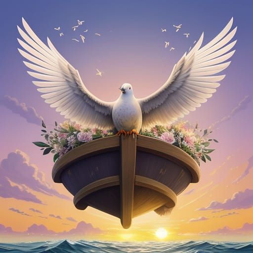 Doves Form a Heart Above Noah's Ark in Breathtaking Sunset S...