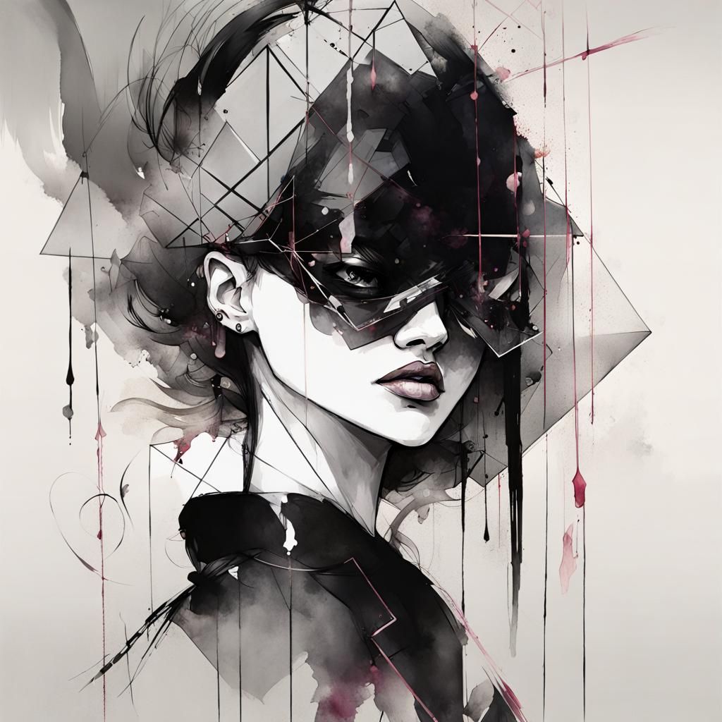 Lady Luck: Modern Ink Art Character Concept