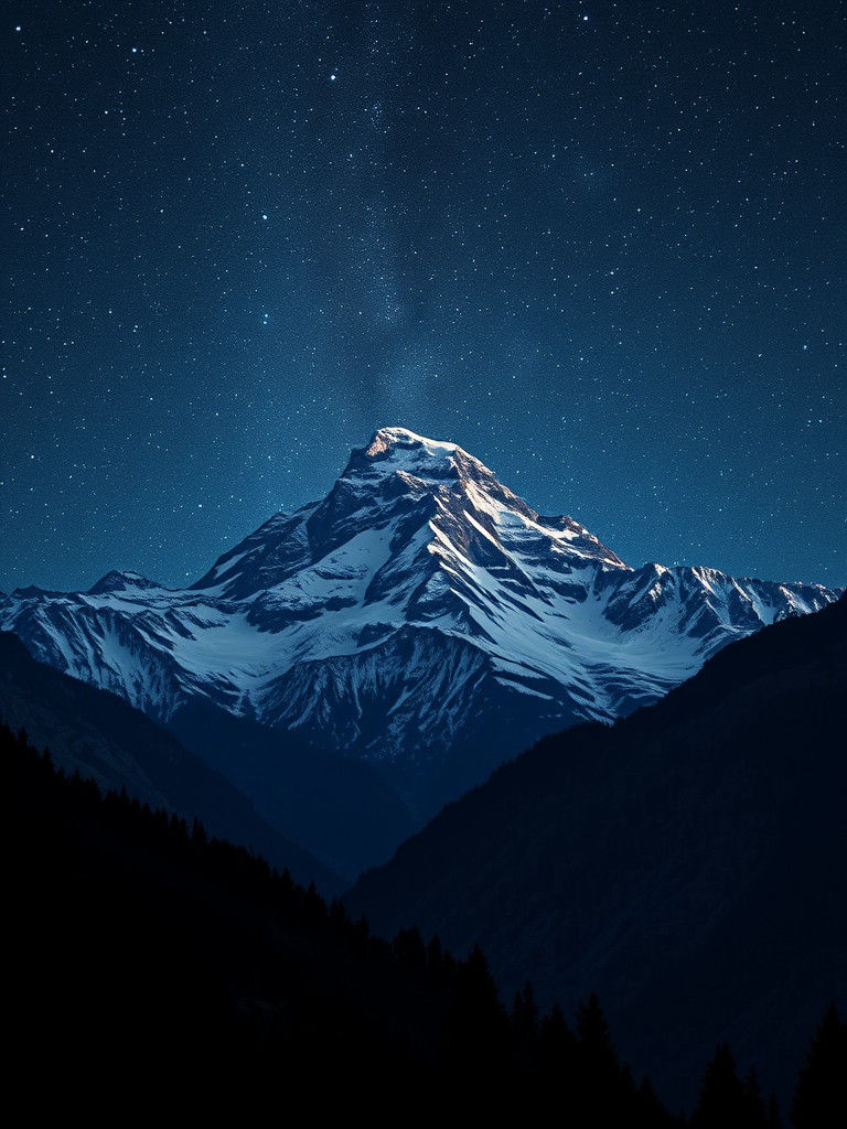 Mosaic Mountain Range at Night