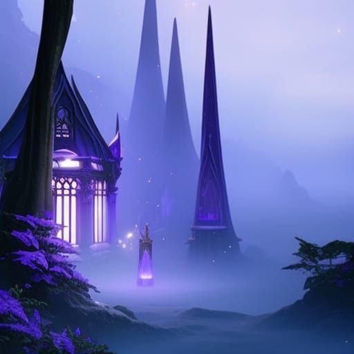 Magical purple House gothic vibes& ethereal vibes& magical vibes& crystal vibes& purple glow vibes& dark fantasy vibes& ...