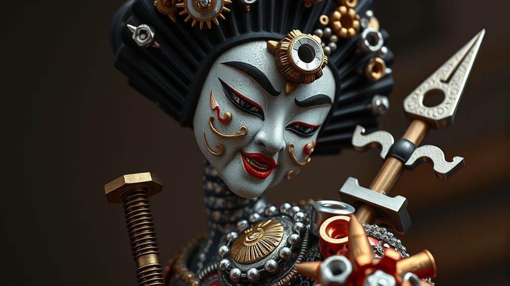 Beautiful Geisha Sculptures from Industrial Waste in Stunnin...