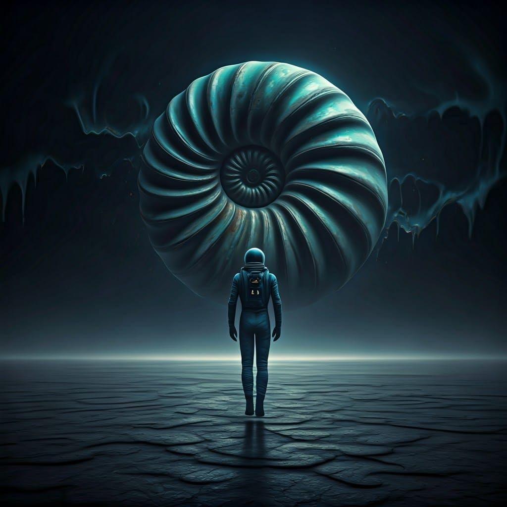 A Lonely Figure Floats in the Vast, Hazy Distance