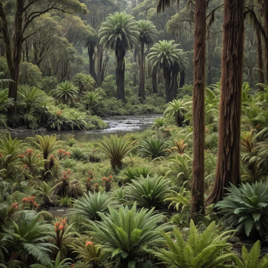 Subtropical Redwood Floodplain in Cretaceous Hell Creek