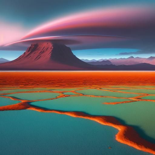 Surreal Desert Flood in Dreamlike Style