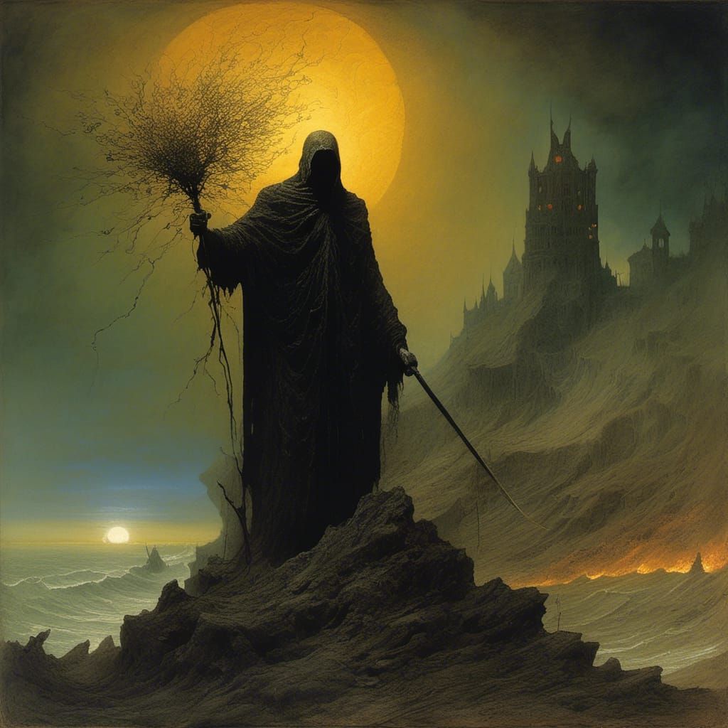 Hero Divided by Light and Shadow in Somber Realism