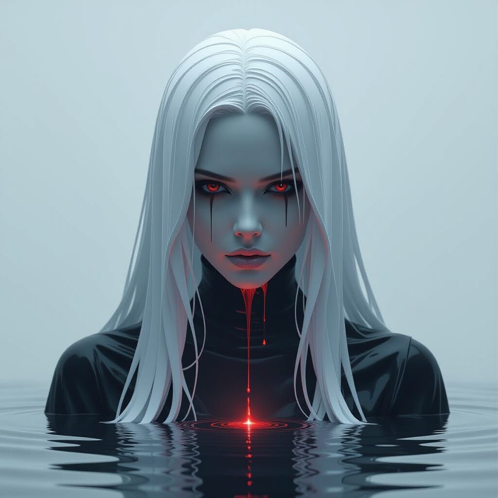 Surreal Portrait with Dripping Paint Effect